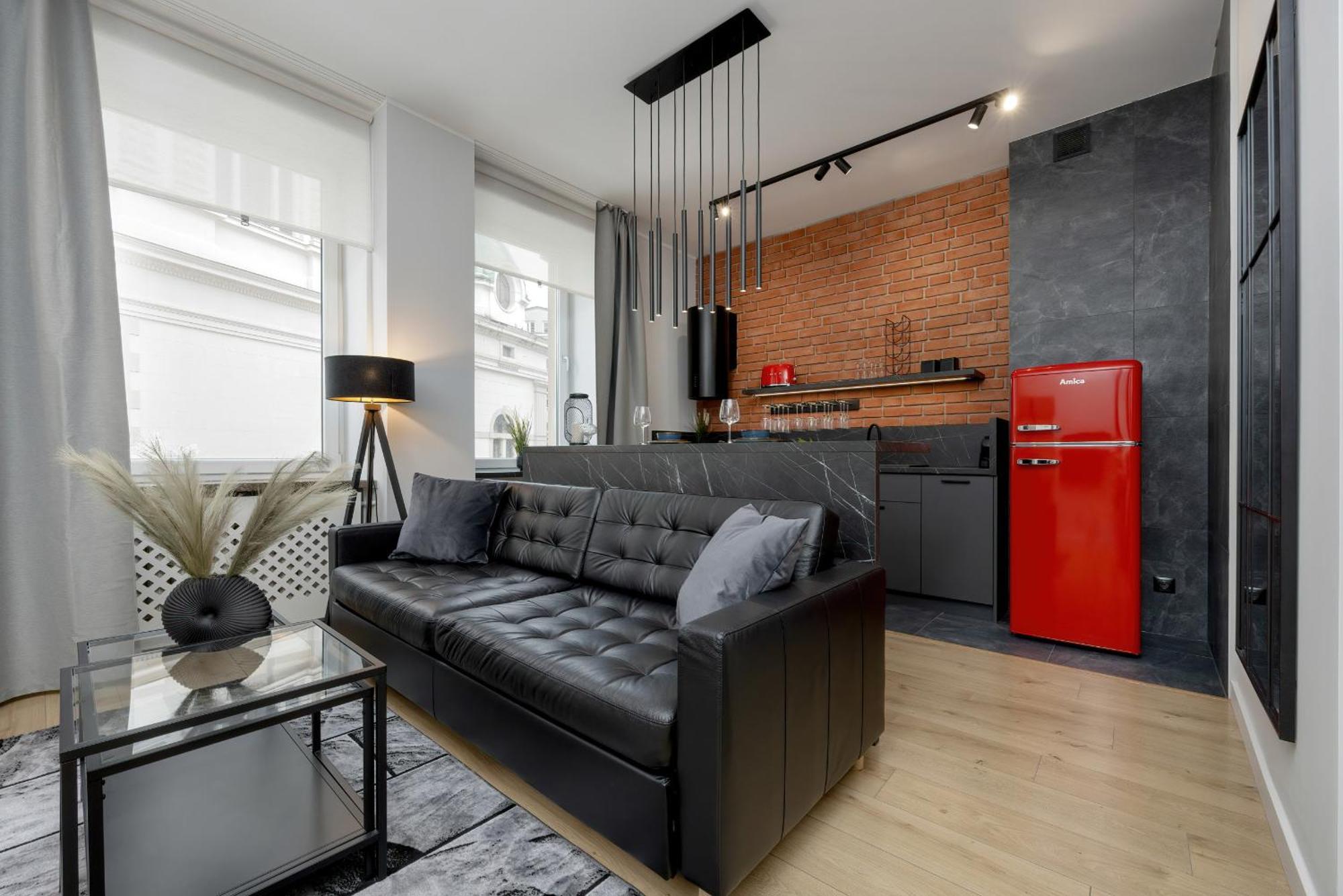 Exclusive Grey And Red Apartment In Warsaw Center By Noclegi Renters Buitenkant foto