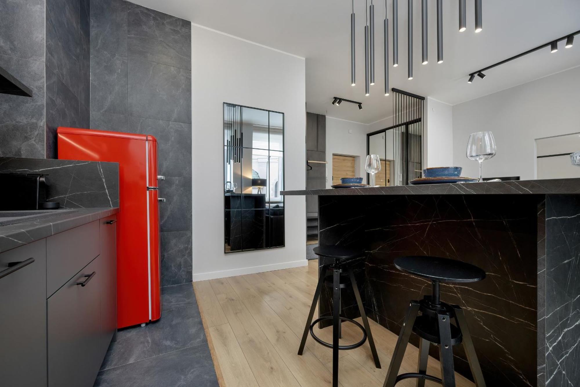 Exclusive Grey And Red Apartment In Warsaw Center By Noclegi Renters Buitenkant foto